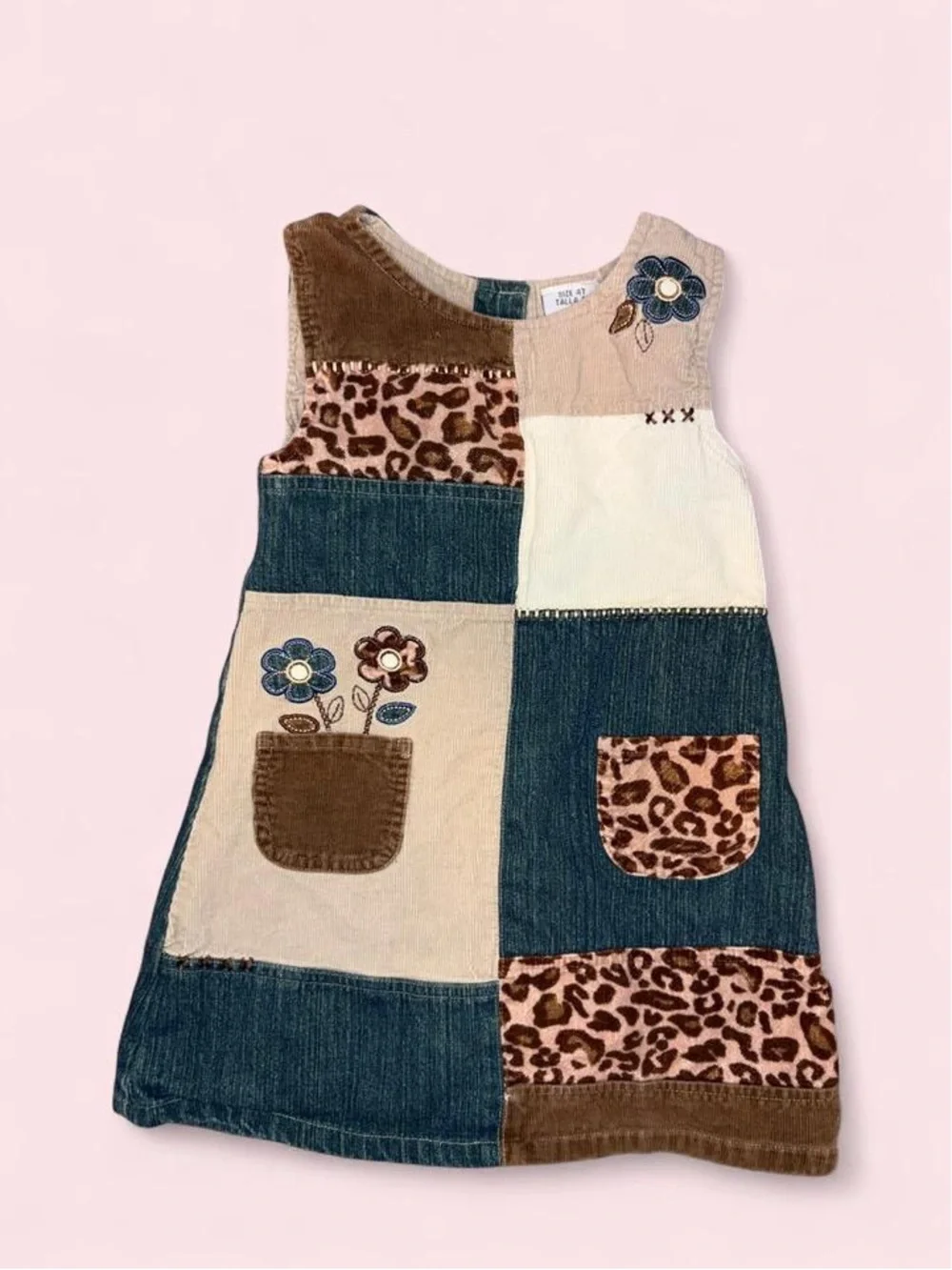 Patchwork Knee Length Size 4t Girls Dress